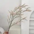 Elegante tallo de flor de mijo artificial rosa para decoración del hogar minimalista foto - Rosa Agua