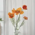 Fiore di cosmo artificiale a 4 teste realistico in arancione per decorazione d'interni - Arancione