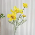 Fiori di cosmo gialli artificiali a quattro teste per decorazioni di casa e nozze - Giallo