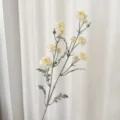 Elegant flocked cream camellia artificial flower spray for home table and wedding decoration - White