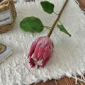 Lifelike artificial red Protea flower bud stem for home table and wedding decor - Red King Protea
