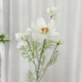 Fiore di cosmo artificiale bianco realistico a 4 teste di qualità per casa e nozze - Bianco