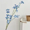 Elegant blue artificial dancing lady orchid branch for home decor and wedding arrangements - Dark Blue