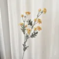 Elegant champagne flocked camellia artificial flower branch for minimalist home table decoration - Champagne