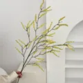 Rama de flor de hierba amarilla artificial detallada para interior de hogar minimal - Amarillo