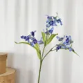 Realistic blue artificial delphinium flower branch for home and wedding decor. - Blue