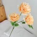 High-quality three-head large artificial peony silk flower in champagne cream color - Champagne Yellow