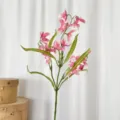 Elegant artificial pink jade orchid flower spray for home and wedding decor setting - Rose Red