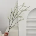 Realistische kunstmatige witte rijstbloemtak voor minimalistische woondecoratie - Wit