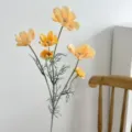 Lifelike artificial orange Cosmos flowers for minimalist home and wedding table decor - Orange