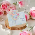 Elegant 3D floral bouquet greeting card with Sunny Day blessing for holiday gift giving - Blue Hydrangea Bouquet (Style 4) / 10 Sheets Set