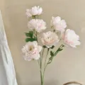 Artificial 6-head European style peony flowers in light pink for elegant home decor - Champagne