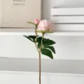 Elegant 2-head artificial pink peony flower stem for stylish home and wedding decor - Pink