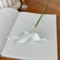 Elegante lirio cala artificial blanco para decoración del hogar minimalista. - Blanco