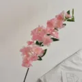 Detailed artificial pink cherry blossom branch for minimalist home and wedding decor - Deep Pink