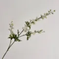 Elegant white 3-branch artificial Delphinium flower spray for home and wedding decor - White