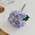 Beautiful realistic purple and white artificial hydrangea flower stem for home decoration - Purple