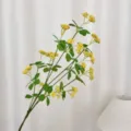 Elegant yellow grain fruit artificial flower branch for home living room decoration - Yellow