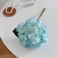 Premium light blue artificial hydrangea silk flower for home decor and wedding arrangement - Blue