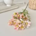 Elegant artificial pink cosmos daisy bouquet for minimalist home decor and photography - Cosmos (Single Branch) / Champagne Pink