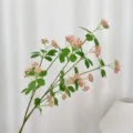 Elegant pink artificial rice berry flower branch for home and living room decor - Pink