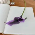 Flor de cala artificial púrpura realista para decoración del hogar y bodas - Púrpura profundo