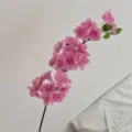 Realistic pink artificial cherry blossom branch for home living room and wedding decor - Rose Red
