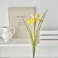 Single stem vibrant yellow Iris artificial flower for home and wedding party decor - Yellow