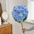 Realistische grote lichtblauwe 3D-geprinte kunstmatige hortensia voor bruiloft decoratie - Lichtblauw
