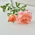 Realistic pink 2-head Persian Buttercup simulation flower for elegant home decor - Deep Pink