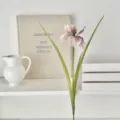 Realistic pink artificial Iris flower stem for elegant home and hotel interior decor - Brown