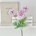 Elegant artificial 4-head purple dahlia silk flower branch for home wedding decor - 4-Head Dahlia / Purple
