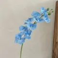 Realistic blue 9-head artificial phalaenopsis orchid stem for home decoration. - Sky Blue