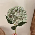 Gambo di ortensia artificiale stampato in 3D verde e rosa vintage per la casa - Verde