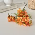 Realistic orange artificial Coreopsis daisy flower bouquet for home and wedding decor - Cosmos (Single Branch) / Orange