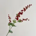 Vibrant red 3-branch artificial Delphinium flower for home and wedding table decor - Red
