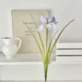 Elegant light purple artificial iris flower with green leaves for home and hotel decoration - Light Blue