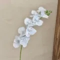 70cm light blue artificial phalaenopsis orchid stem with nine lifelike silk flower heads - Light Blue