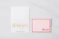 Elegantes tarjetas de felicitación bronceadas rosas y blancas con texto 'For you' y 'Wish you' - Feliz Cada Día (Estampado Oro Minimalista) / Paquete de 10