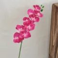 Pink artificial phalaenopsis orchid 70cm stem with 9 silk flower heads for decoration - Hot Pink