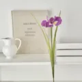 Artificial purple iris flower branch for elegant home and hotel interior decoration - Purple