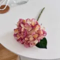 Elegante künstliche rosa-gelbe Hortensie Seidenblume für minimalistisches Dekor - Altrosa