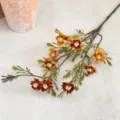 Vintage autumn artificial daisy flower bouquet for rustic home table decoration. - Brown