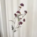 Artificial purple camellia spray with flocked leaves for home decor - Lilac