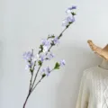 Μακρύ κλαδί τεχνητής κερασιάς σε ανοιχτό μοβ για διακόσμηση σπιτιού και γάμων - 3 Πιρούνια Βιγόνια Ανθός Κερασιάς / Ανοιχτό Μοβ