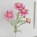 Künstliche Skabiosen-Blume mit 4 Köpfen in Pink für Heimdekoration und Floristik - Hellpurpurrot