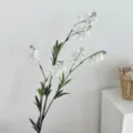 Elegante weiße künstliche Maiglöckchenstiele für minimalistische Tischdekoration - 3-Gabel Langstieliges Maiglöckchen / Weiß