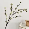 Elegant artificial foam berry branch in creamy white for home decor vase filler - White