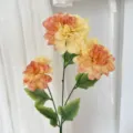 Lifelike 3-head artificial dahlia flower in orange and yellow gradient for home decor - Light Orange