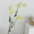 Elegante gelbe künstliche Maiglöckchen-Glockenblume für minimalistische Deko - 3-Gabel Langstieliges Maiglöckchen / Gelb